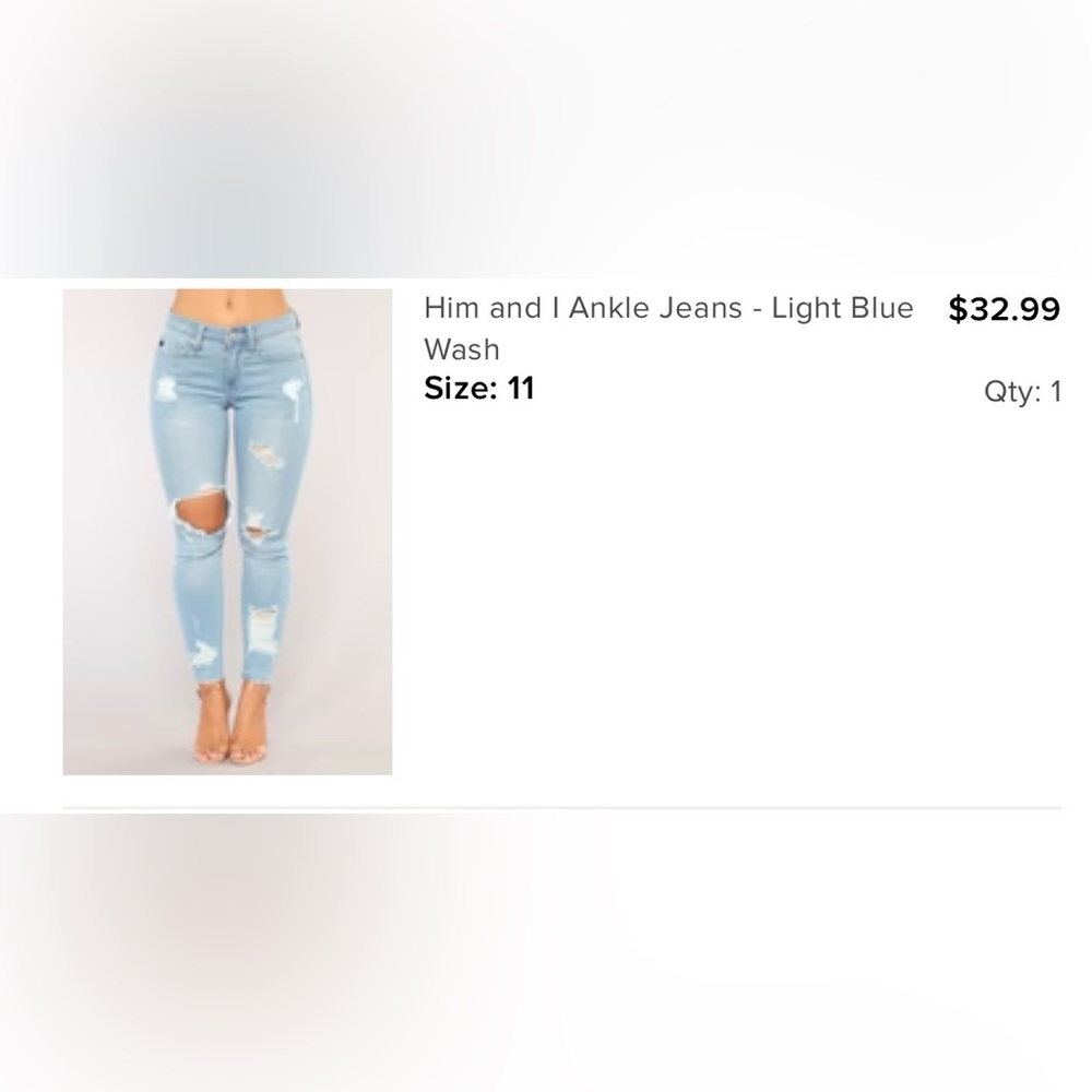 Fashion Nova Light Blue Ankle Jeans